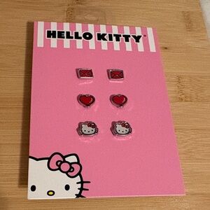 Hello Kitty Pink and Red Earring Trio